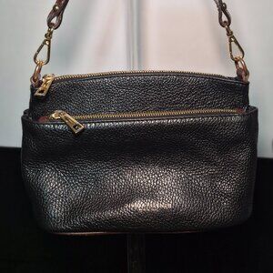 Divina Firenze Lilla black pebbled leather crossbody shoulder bag